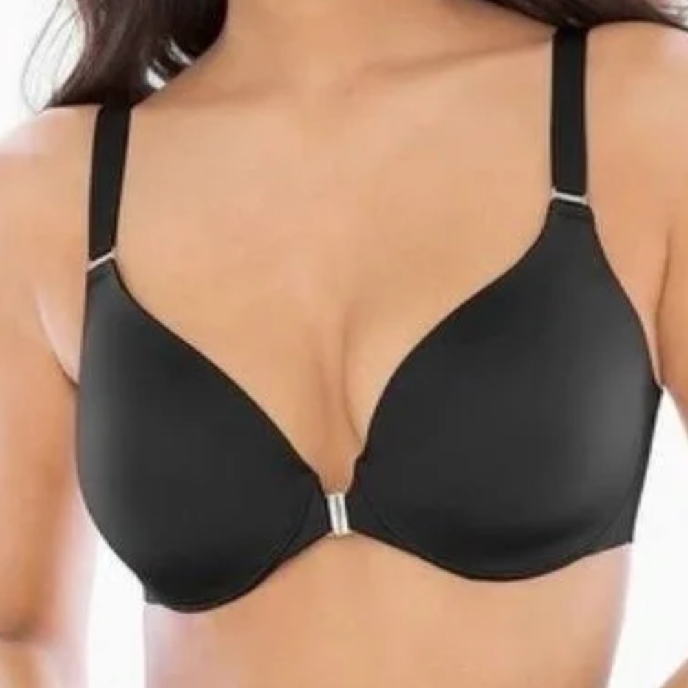 Soma Black Front Close Vanishing Back Full Coverage Bra